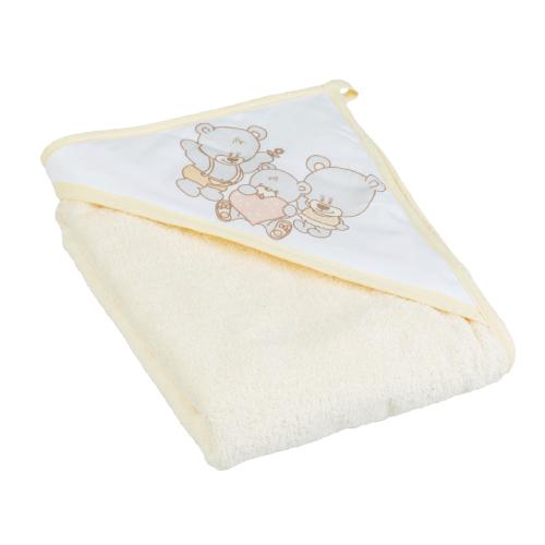 Miniaturka artykułu - TEGA BABY Okrycie kąpielowe MIŚ Beżowy 80x80cm, 1szt.