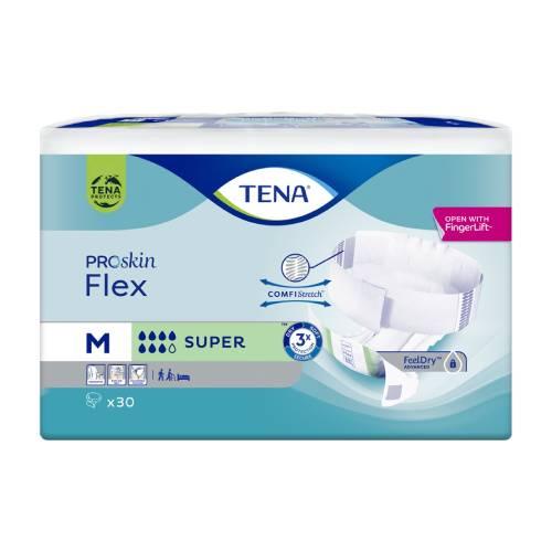 Miniaturka artykułu - Tena Flex ProSkin Super Pieluchomajtki z pasem mocującym M, 30 szt. USZKODZONE FOLIOWE OPAKOWANIE