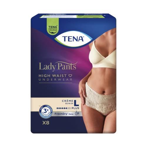 Miniaturka artykułu - Tena Lady Pants Plus Creme Bielizna chłonna dla kobiet L, 8 szt.