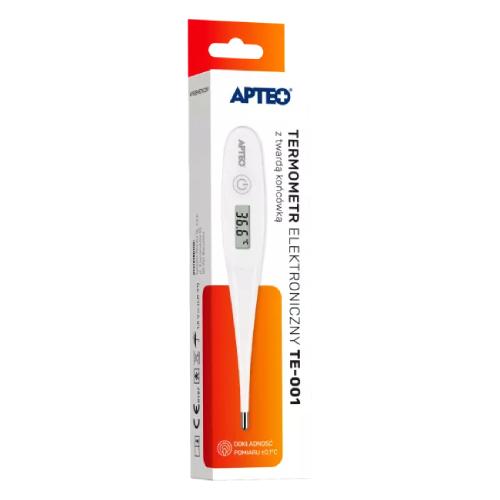 Miniaturka artykułu - APTEO Termometr elektroniczny TE-001 z twardą końc&oacute;wką, 1 szt.