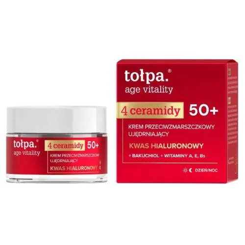 Miniaturka artykułu - Tołpa Age Vitality 4 Ceramidy Krem do twarzy przeciwzmarszczkowy, ujędrniający 50+, 50 ml