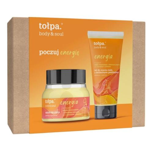 Miniaturka artykułu - TOŁPA Body & Soul Energia Zestaw: Sorbet do ciała, 250ml + Żel do mycia ciała z delikatnym peelingiem, 200ml