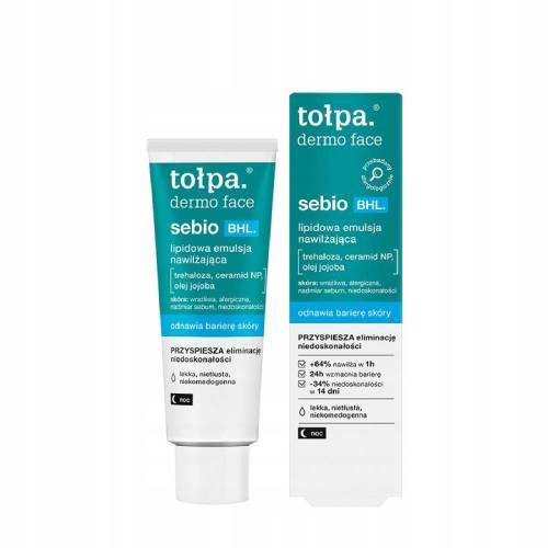 Miniaturka artykułu - TOŁPA Dermo Face Sebio BHL Lipidowa nawilżająca emulsja do twarzy, 40ml