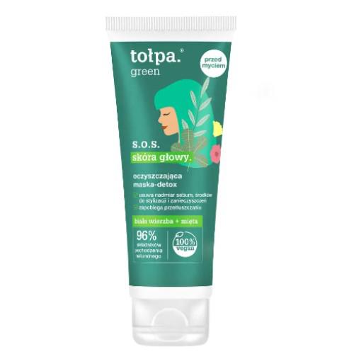 Miniaturka artykułu - TOŁPA GREEN S.O.S Sk&oacute;ra Głowy oczyszczająca maska-detox, 100ml