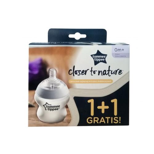 Miniaturka artykułu - Tommee Tippee Close to Nature Butelka +1 gratis 0m+, 2x150ml