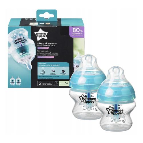 Miniaturka artykułu - Tommee Tippee Butelka antykolkowa Advanced 150ml, 2szt.
