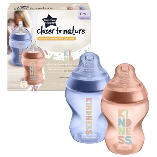 Miniaturka artykułu - Tommee Tippee Kindness Butelka antykolkowa 0m+ 260ml, 2 szt.