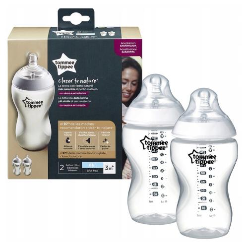 Miniaturka artykułu - Tommee Tippee Butelka dla niemowląt 3m+, 2x340ml