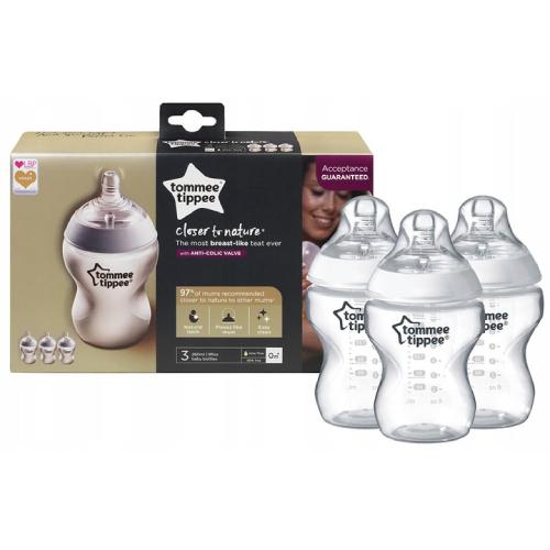 Miniaturka artykułu - Tommee Tippee Butelka dla noworodka, 3x260ml