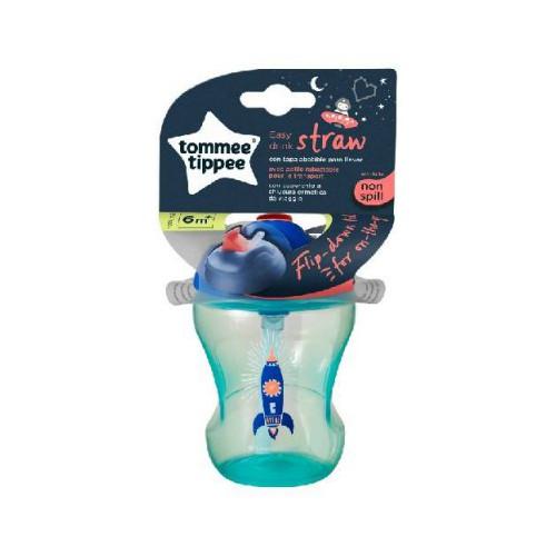 Miniaturka artykułu - Tommee Tippee Kubek Niekapek zielono-niebieski ze słomką 6m+, 230ml