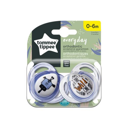 Miniaturka artykułu - Tommee Tippee Smoczek ANY TIME 0-6m niebieski/przezroczysty