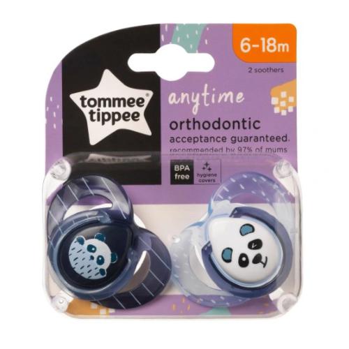 Miniaturka artykułu - Tommee Tippee Smoczek ANY TIME 6-18m niebieski/granat