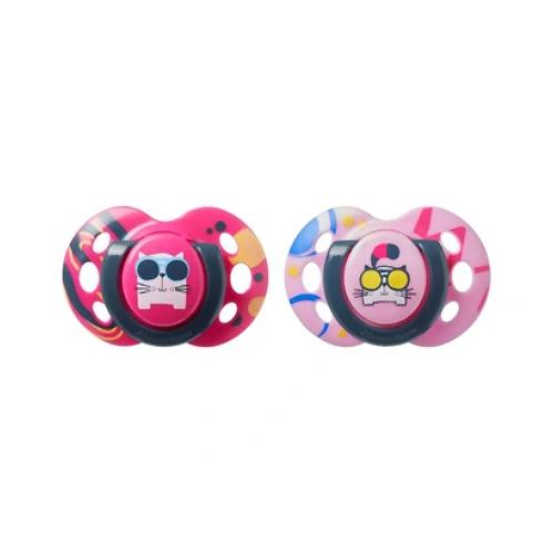 Miniaturka artykułu - Tommee Tippee Smoczek FUN STYLE 6-18m amarant/r&oacute;ż