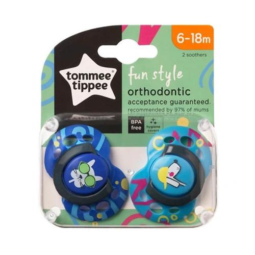 Miniaturka artykułu - Tommee Tippee Smoczek FUN STYLE 6-18m granat/niebieski