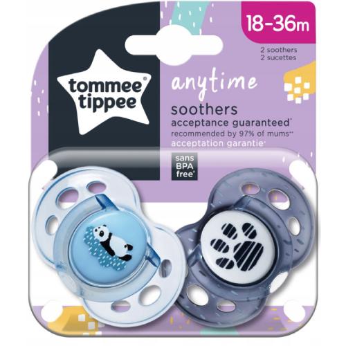 Miniaturka artykułu - Tommee Tippee Smoczek ANY TIME 18-36m niebieski/granat, 2szt.