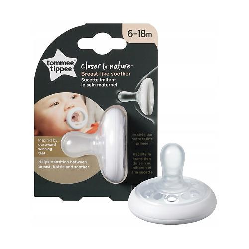 Miniaturka artykułu - Tommee Tippee Smoczek uspokajający BREAST-LIKE 6-18m 1szt.