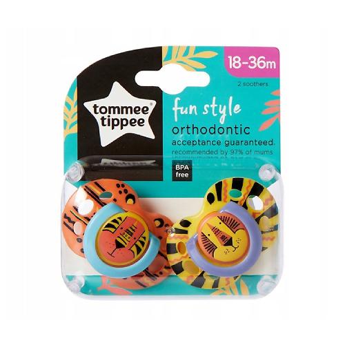 Miniaturka artykułu - Tommee Tippee Smoczek uspokajający Fun Style 18-36m, 2 szt.	