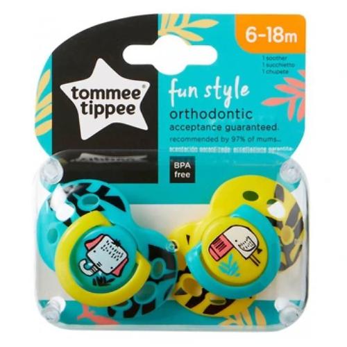 Miniaturka artykułu - Tommee Tippee Smoczek uspokajający Fun Style 6-18m, 2szt.