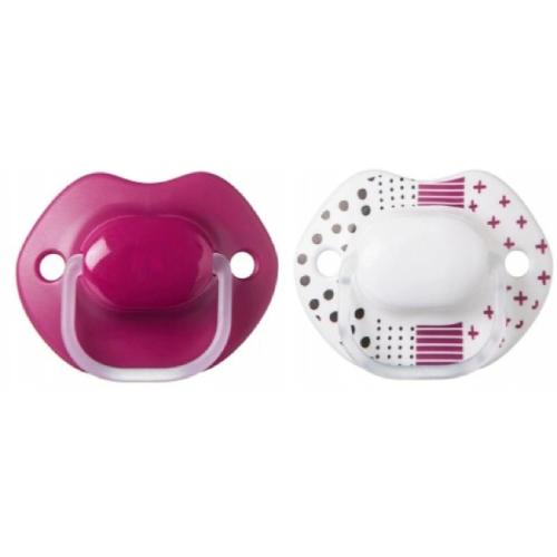 Miniaturka artykułu - Tommee Tippee Smoczek uspokajający ortodontyczny silikon Urban Style 6-18m girl, 2szt.