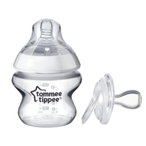 Miniaturka artykułu - Tommee Tippee Zestaw: Butelka antykolkowa 150 ml + Smoczek uspokajający 0-6m