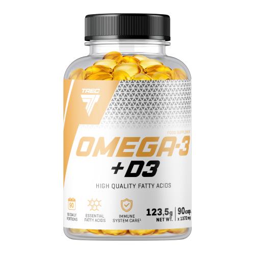 Miniaturka artykułu - Trec Omega-3 + D3, 90 kaps.