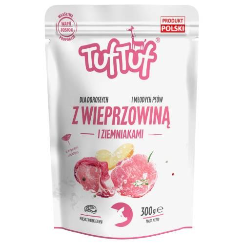 Miniaturka artykułu - TufTuf Mokra karma dla psa Wieprzowina z ziemniakiem (dorosły/szczeniak), 300 g