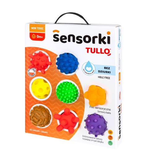 Miniaturka artykułu - TULLO Piłeczki sensoryczne Sensorki Bez dziurki, 8szt. (419)