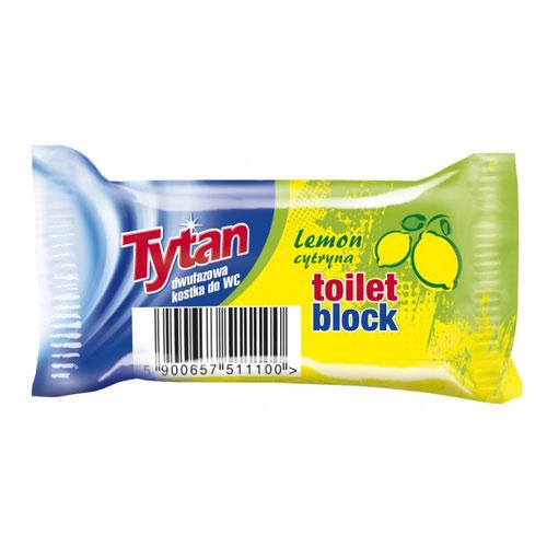 Miniaturka artykułu - TYTAN Dwufazowa kostka do WC Cytryna zapas, 40g