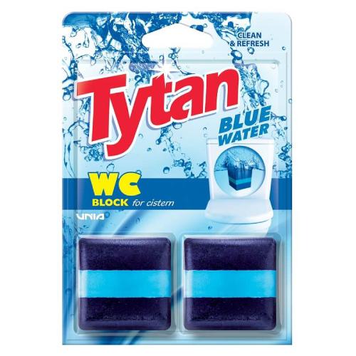 Miniaturka artykułu - TYTAN Kostka do spłuczki barwiąca wodę Blue Water, 2x50g