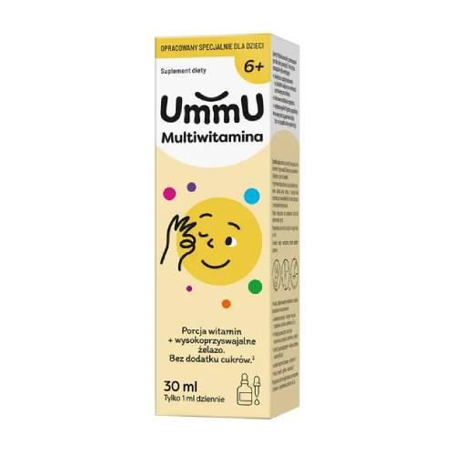 Miniaturka artykułu - Ummu Multiwitamina 6+ krople o smaku pomarańczowym, 30 ml - dla dzieci