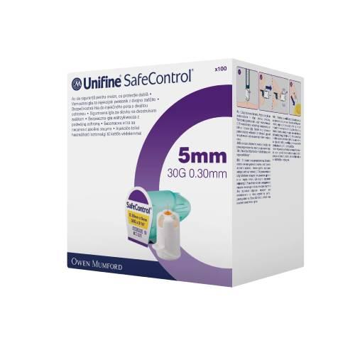 Zdjęcie produktu - Unifine SafeControl 5 mm 30G 0.30 mm Bezpieczna igła do wstrzykiwacza z podw&oacute;jną ochroną, 100 szt.