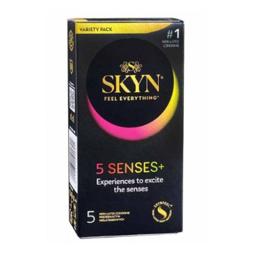 Miniaturka artykułu - UNIMIL SKYN 5 Senses+ Prezerwatywy nawilżane nielateksowe, 5szt.
