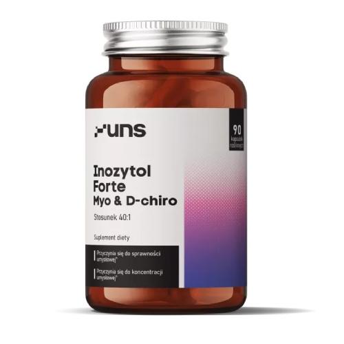 Miniaturka artykułu - UNS Inozytol Forte Myo i D-chiro, 90 kaps. - suplement diety z inozytolem