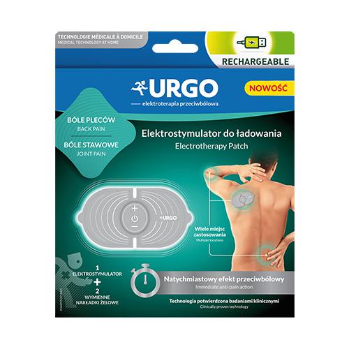 Miniaturka artykułu - URGO TENS Elektrostymulator do ładowania + Wymienne nakładki żelowe, 2szt.