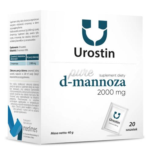 Urostin Pure D-mannoza 2000 mg, 20 sasz.