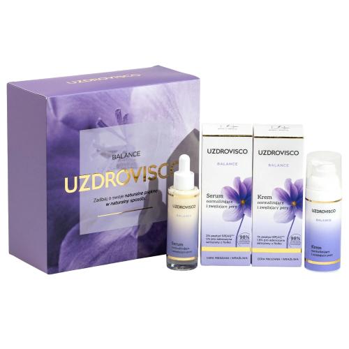 Miniaturka artykułu - Uzdrovisco Balance Zestaw świąteczny: Serum normalizujące i zwężające pory, 30 ml + Krem normalizujący i zwężający pory, 50 ml