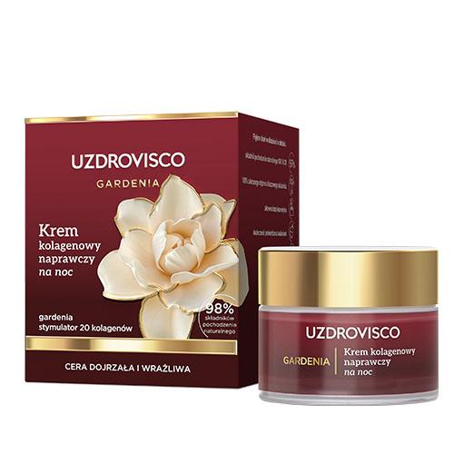 Zdjęcie produktu - Uzdrovisco Gardenia Krem kolagenowy naprawczy na noc, 50 ml