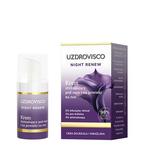 Miniaturka artykułu - Uzdrovisco Night Renew Krem stymulujący pod oczy i na powieki na noc, 15 ml