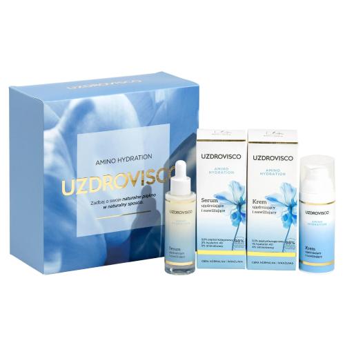 Miniaturka artykułu - Uzdrovisco Amino Hydration Zestaw świąteczny: Serum ujędrniające i nawilżające, 30 ml + Krem ujędrniający i nawilżający, 50 ml