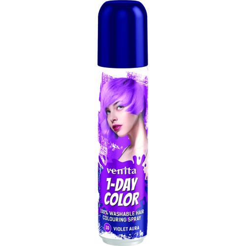 Miniaturka artykułu - VENITA 1-Day Color Koloryzujący spray do włos&oacute;w Fioletowa Aura, 50ml