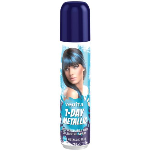 Miniaturka artykułu - VENITA 1-Day Metallic Koloryzujący spray do włos&oacute;w M3 Metallic Blue, 50ml