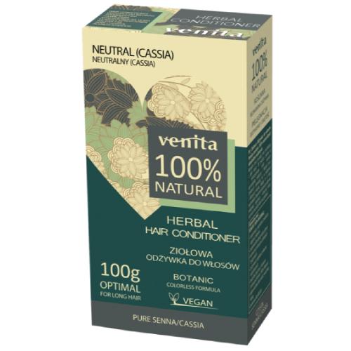 Miniaturka artykułu - VENITA 100% Natural Ziołowa odżywka do włos&oacute;w Neutralny Cassia, 100g