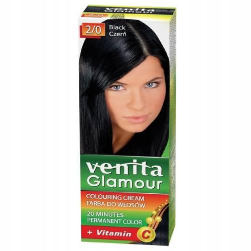 Miniaturka artykułu - VENITA GLAMOUR Farba do włos&oacute;w, 2/0 Czerń
