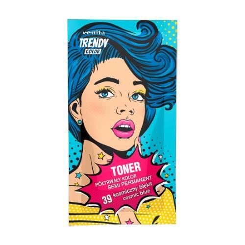 Miniaturka artykułu - Venita Trendy Color Kremowy Toner P&oacute;łtrwały do włos&oacute;w 39 Kosmiczny Błękit, 35 g