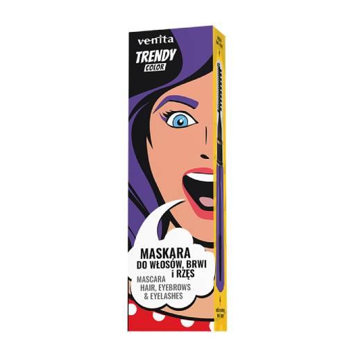 Miniaturka artykułu - Venita Trendy Color Maskara 3w1 do włos&oacute;w brwi i rzęs 40 Fioletowa fantazja, 13 g