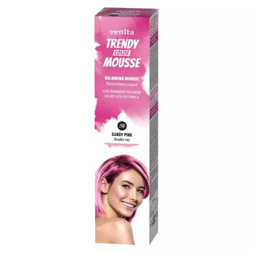 Miniaturka artykułu - VENITA Trendy Color Mousse Pianka koloryzująca do włos&oacute;w 30 Słodki R&oacute;ż, 75ml