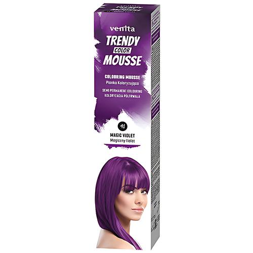 Miniaturka artykułu - VENITA Trendy Color Mousse Pianka koloryzująca do włos&oacute;w 41 Magiczny Fiolet, 75ml