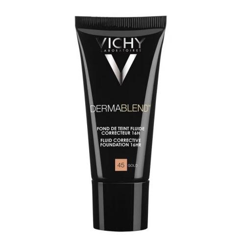 Miniaturka artykułu - VICHY Dermablend Podkład do twarz, korygujący SPF28, odcień 45 Gold, 30 ml