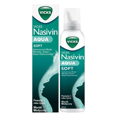 Miniaturka artykułu - Vicks Nasivin Aqua Soft Izotoniczna woda morska, 120 ml