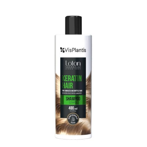 Miniaturka artykułu - Vis Plantis Loton Keratin Hair - Szampon do włos&oacute;w zniszczonych i łamliwych z keratyną, 400ml